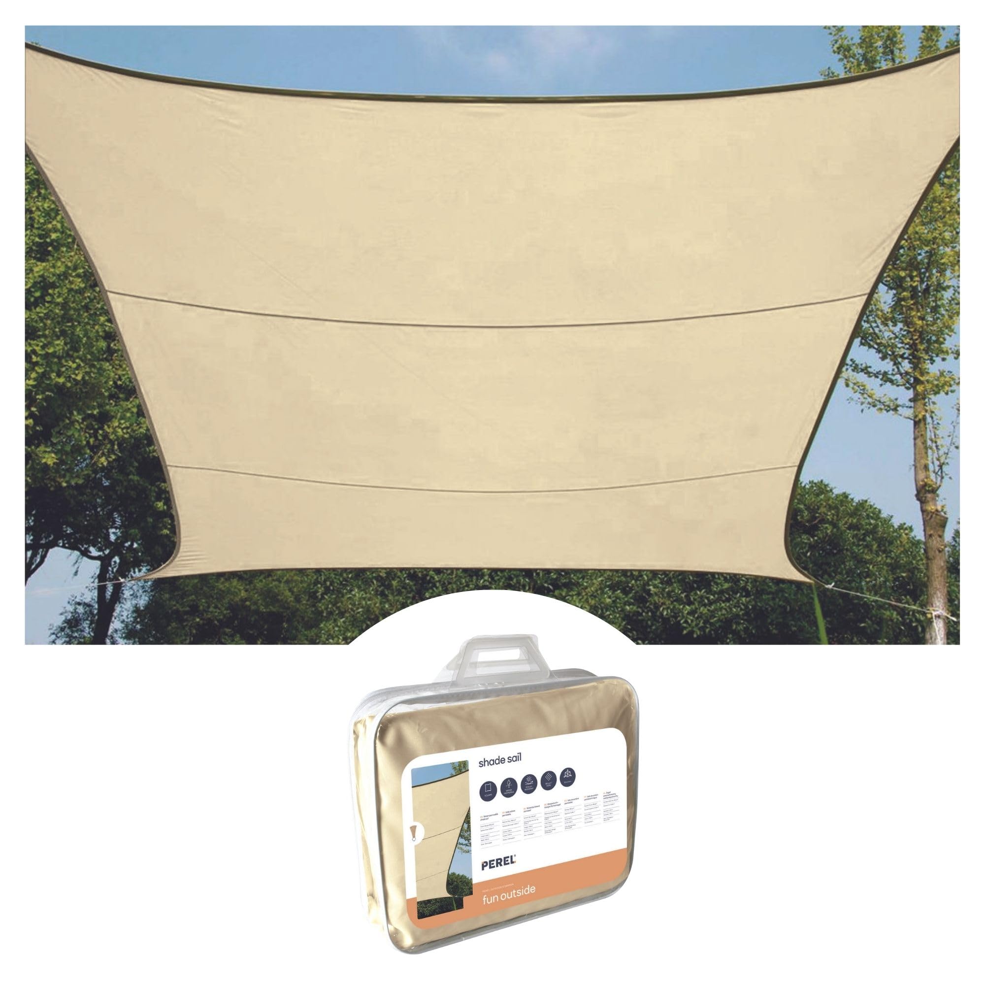 Toile extérieure terrasse 3.6 x 3.6 m pour créer un coin d'ombre frais au jardin
