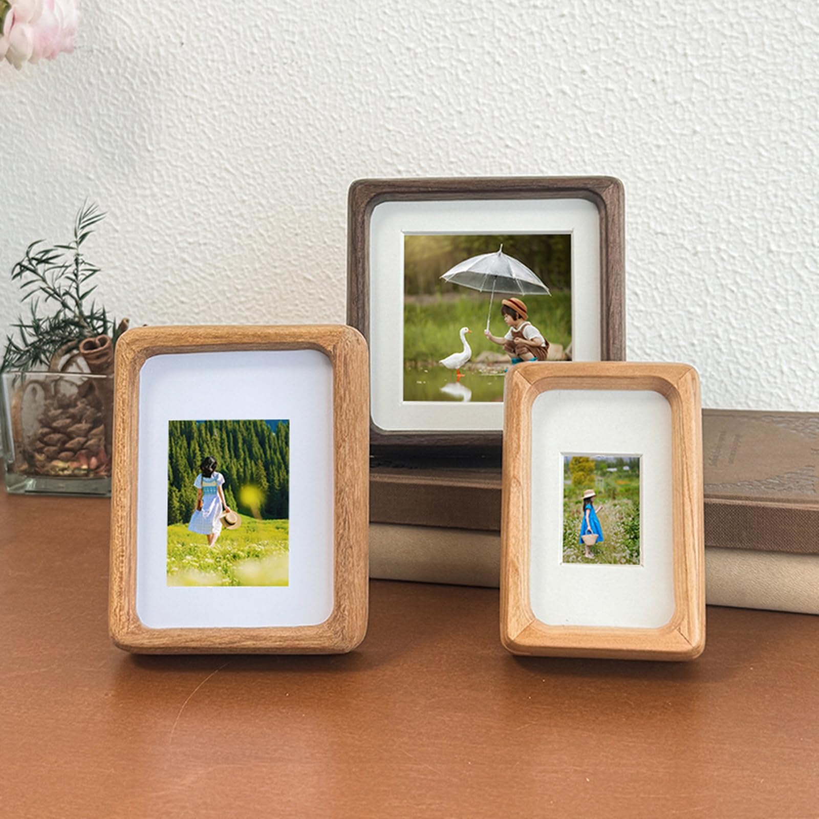 Bilderrahmen Stehend, Bild 7.5 x 10 cm Anzeigen, Rechteck Fotorahmen Bilder Rahmen, Senkrecht, Tischplatte, Holz und Acryl