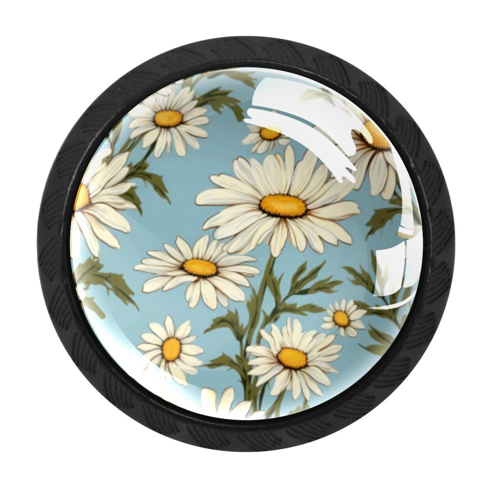 Chenzzzz Multicolored 14 4 Pack Black Daisy Kitchen Handles, Cabinet Pulls Hardware For Cupboard Drawer Knobs Dresser Pulls