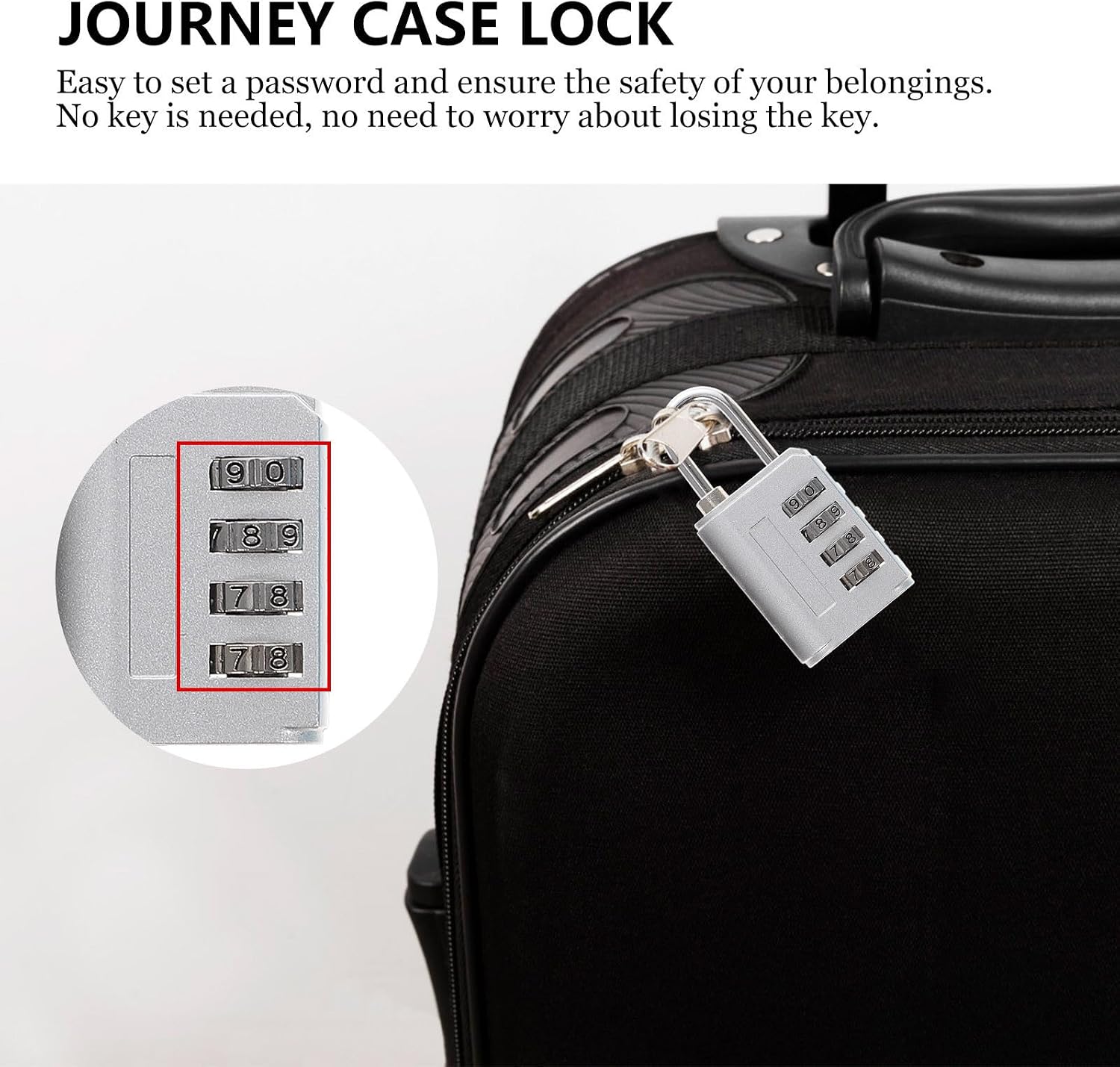 4-Digit Combination Luggage Locks Suitable for Indoor and Outdoor Use 5pcs Zinc Alloy Multi-Purpose Security Locks Random Color for Travel Suitcase Backpack and Cabinet
