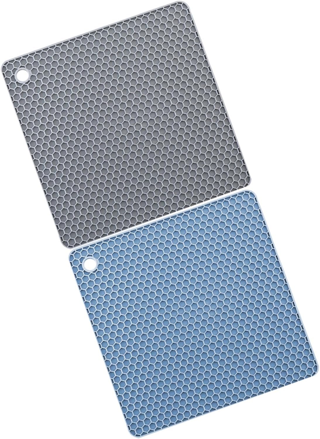 Garneck 2pcs Silicone - Pot Holders Mats for Kitchen Compact Lightweight Trivets to Protect Countertops for Hot Pots Bowls Nordic Grey