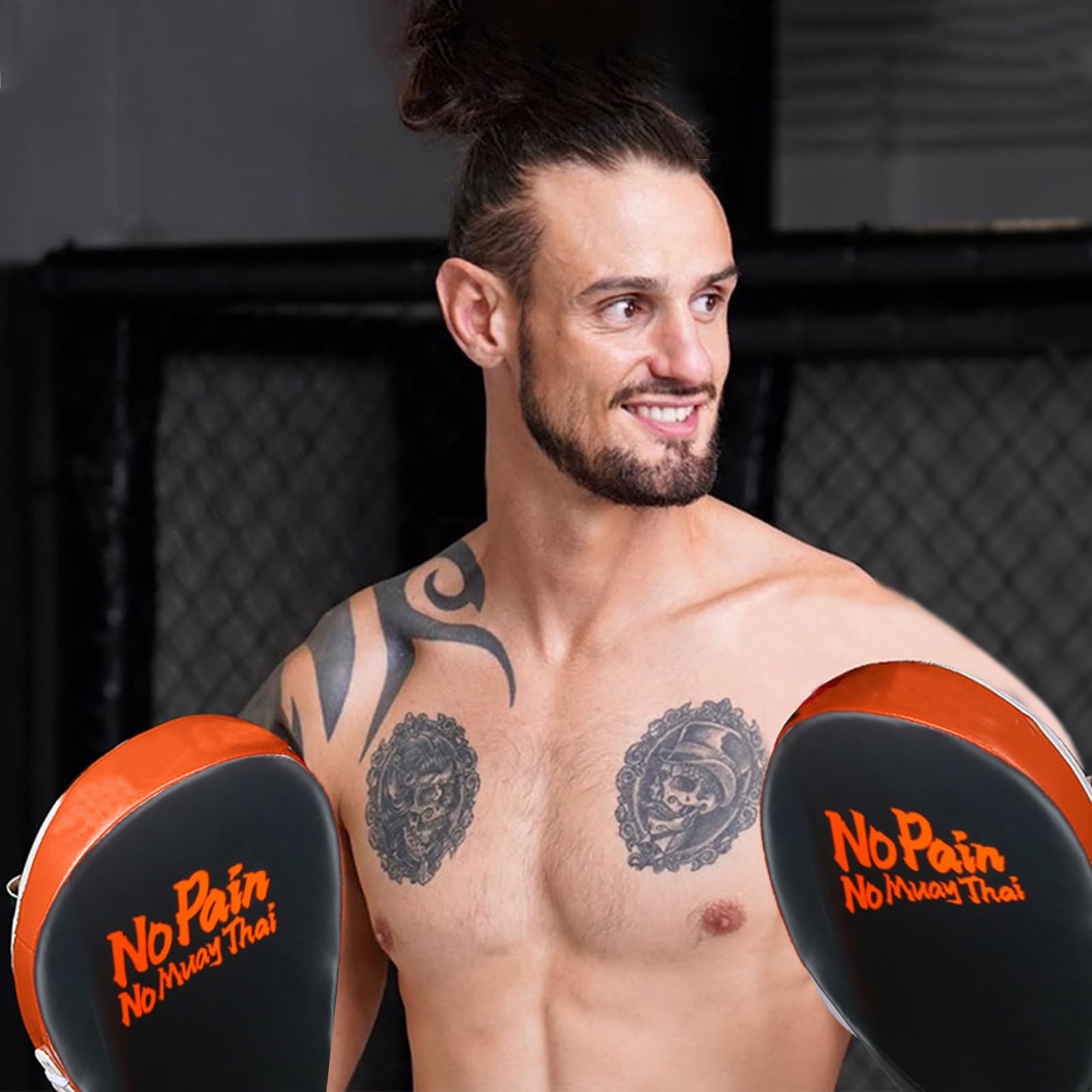 1 Par de Manoplas Boxeo,Paos Muay Thai Curvos,Gancho y Jab Manoplas de Boxeo con Ajustable y Transpirable para Boxeo,MMA,Muay Thai,Kickboxing,Artes Marciales,Karate
