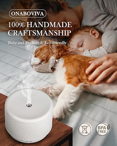 Miniatura 4 de Difusor de aceite esencial, difusor de cerámica para aceites esenciales, difusores de habitación grande, difusor ultrasónico de aromaterapia de 9.5