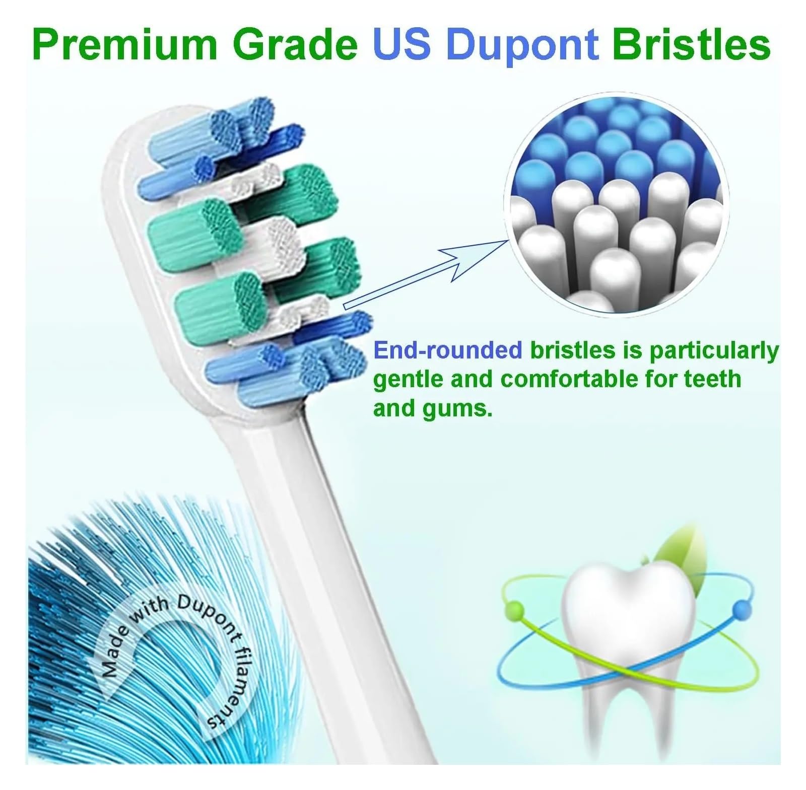 4/8/12/16 testine di ricambio for spazzolino da denti, compatibili con Phili, Sonic Care C3 Premium Plaque Control 9044/65 G3 Gum 9054/65(12pcs)