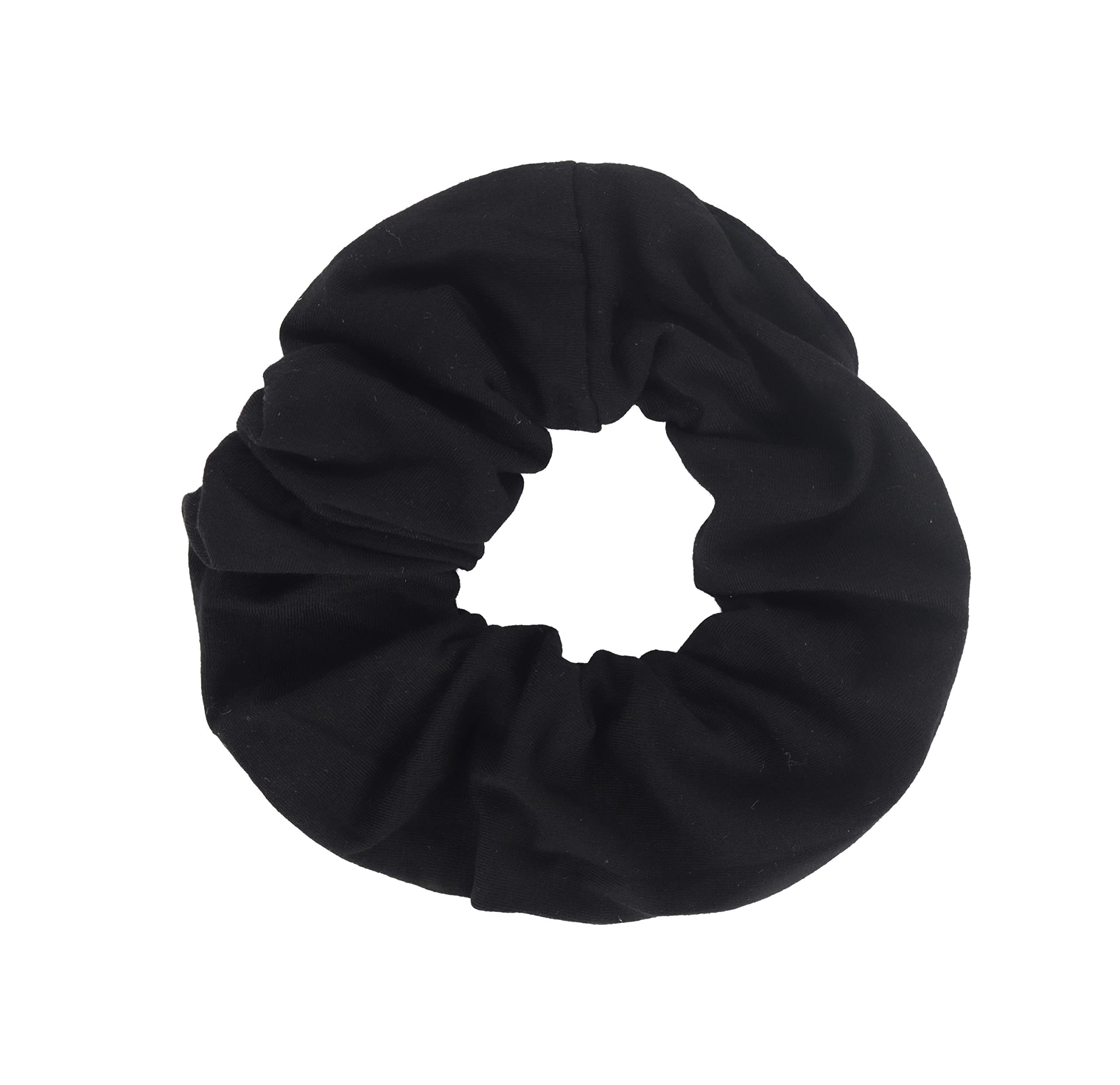 Jumbo Cotton Scrunchie Hair Tie - Black