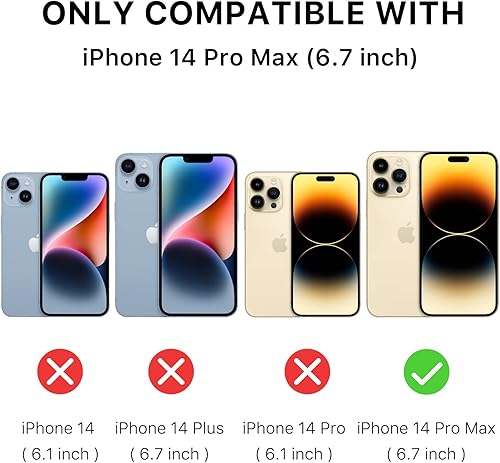 Miniatura 3 de MyBat Pro Beyonder Series - Funda para iPhone 14 Pro Max con soporte y protector de pantalla (6.7 pulgadas), protección de grado militar, delgada,