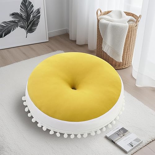 Miniatura 54 de Almohada grande para el suelo para niños, cojín redondo para el suelo, almohada circular grande de 35 pulgadas, almohadas redondas para niños