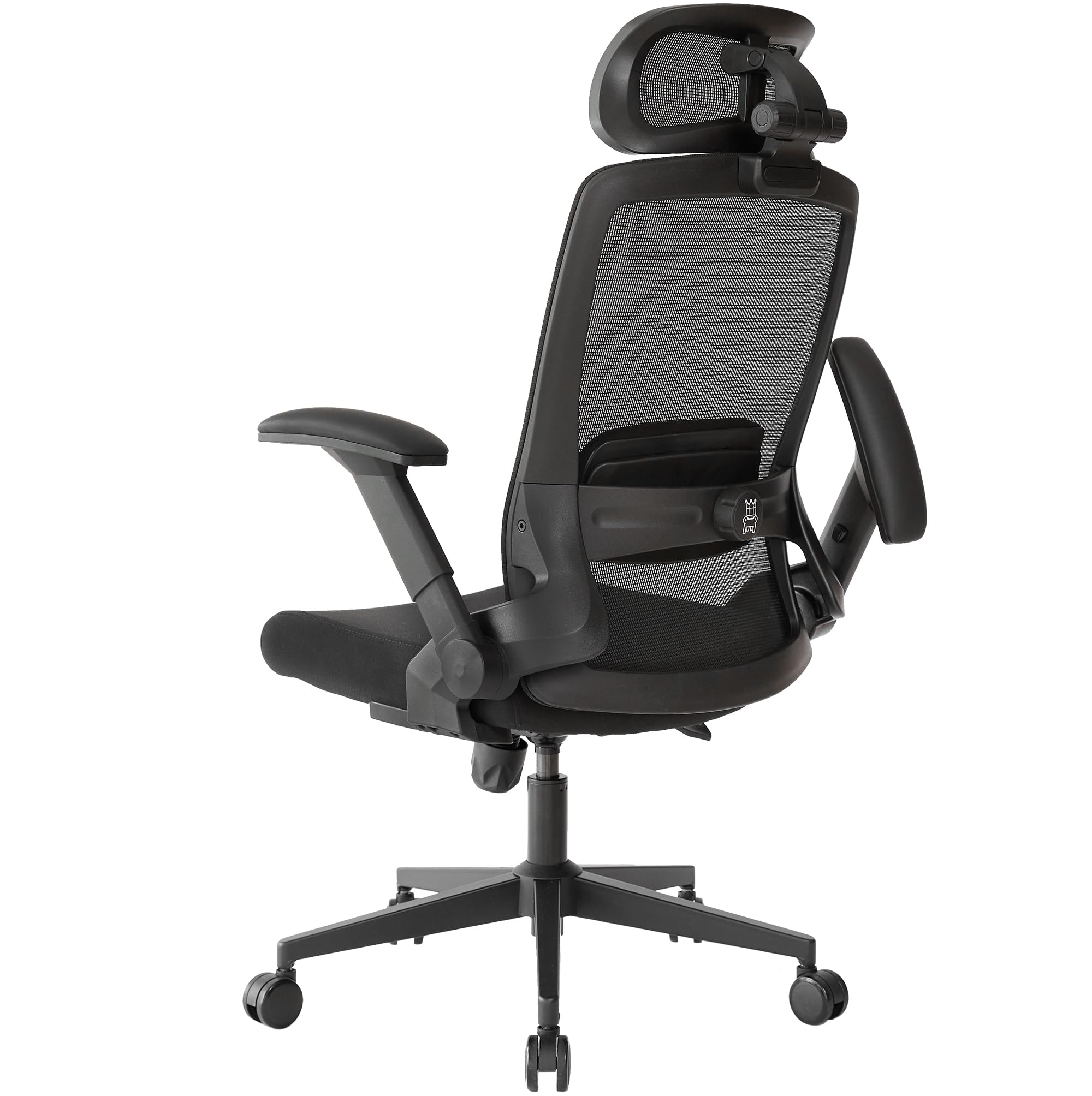 Realm of Thrones VALOUR Ergonomic Office Chair for Home, Gaming Desk Chair, 3D Headrest/High Back Mesh/Comfort Cushion Seat/2D Rotating Armrests/Adjustable Lumbar Support/Heavy Duty Steel Base (Black)