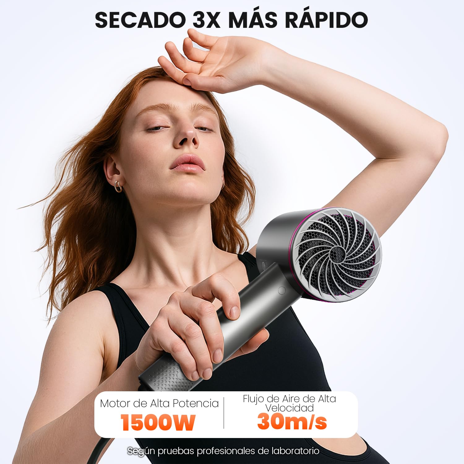 Secador pelo potente y rápido con tecnología iónica, 3 modos y botón de aire frío, secador de pelo para mujer y hombre