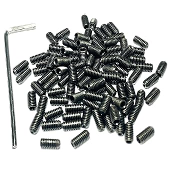 100pcs Set Screws M4 x 8mm 304 Stainless Steel Allen Head Hex Socket 4X8mm Set Screws Grub Hex Head Sockets with M2 Allen Wrench.8mm Length