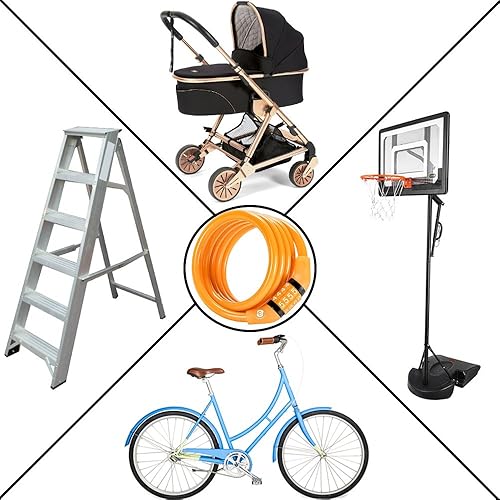 Miniatura 5 de Etronic Bloqueo de seguridad M4 Linga autoenrollable, 4 pies x 516 pulgadas