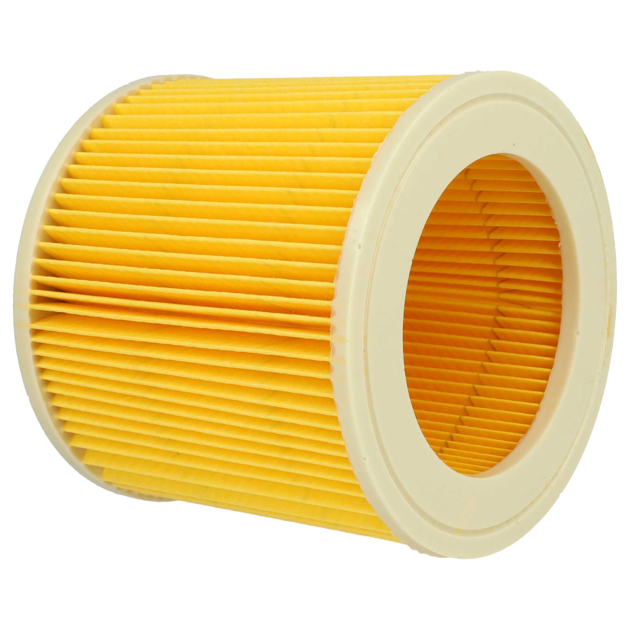 vhbw 8x filtro a pieghe piatte compatibile con Kärcher A 2054 Me, A 2024 pt, A 2064 PT, A 2101, A 2105, A 2074 PT aspirapolvere - giallo, lavabile