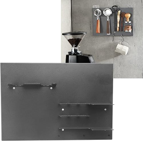 Miniatura 4 de Mumusuki Soporte para portafiltros de café, soporte de pared, estación de apisonamiento, estante de almacenamiento de hierro para portafiltro,