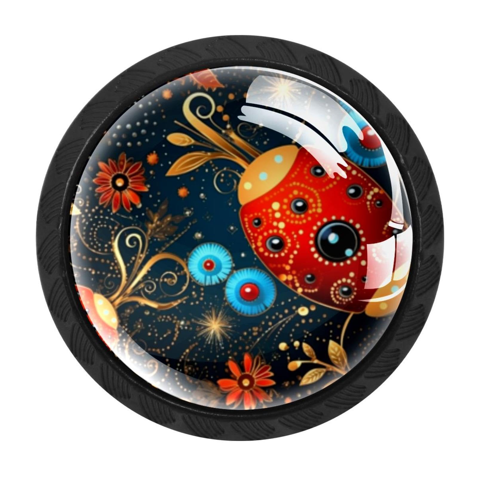 CHENZZZZ 4 Pieces Kitchen Cabinet Knobs Ladybird Drawer Knobs Dresser Knobs Drawer Pulls Door Knobs Dresser Drawer Handles Knobs for Dresser Drawers