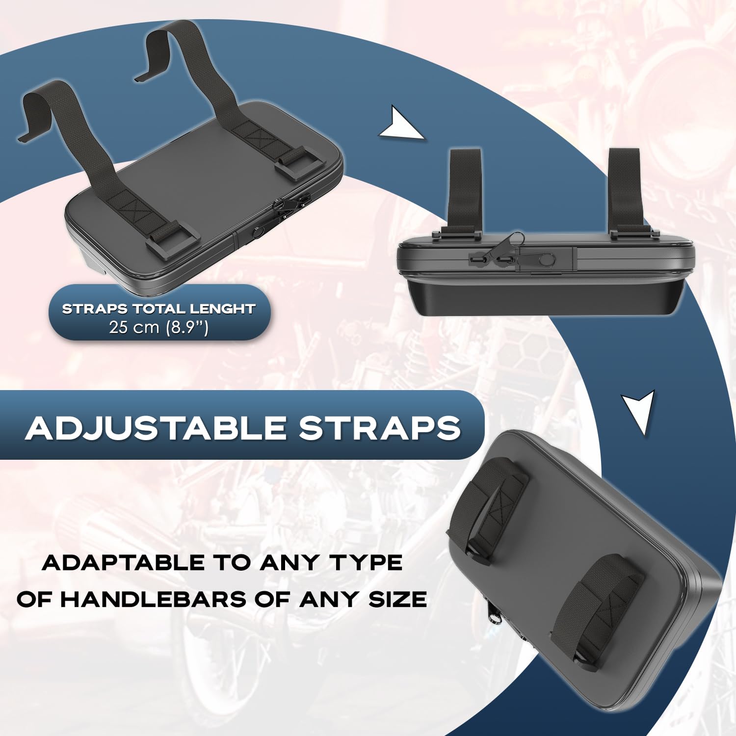 Support telephone moto velo etanche coque avec visiere antireflet valable pour les smartphones jusqu'a 7,5" fixation de guidon incassable compatible avec tous types de guidons de motos et de vélos