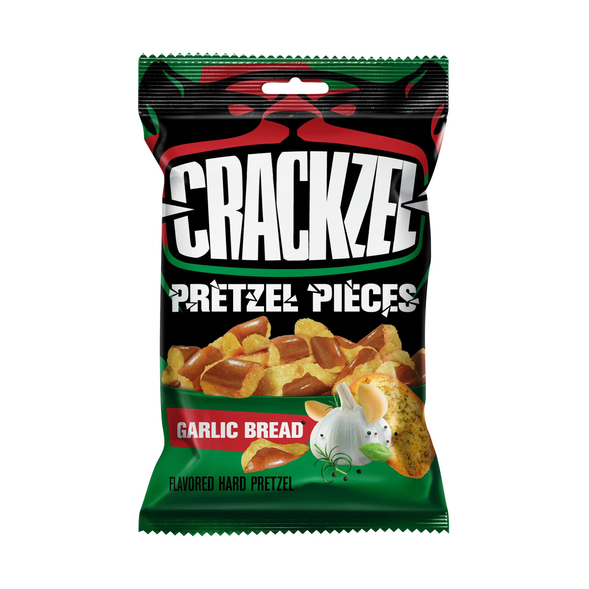 Crackzel Garlic Bread Pretzel Pieces 24 x 85 gr Brezelstücke mit Knoblauchbrotgewürz
