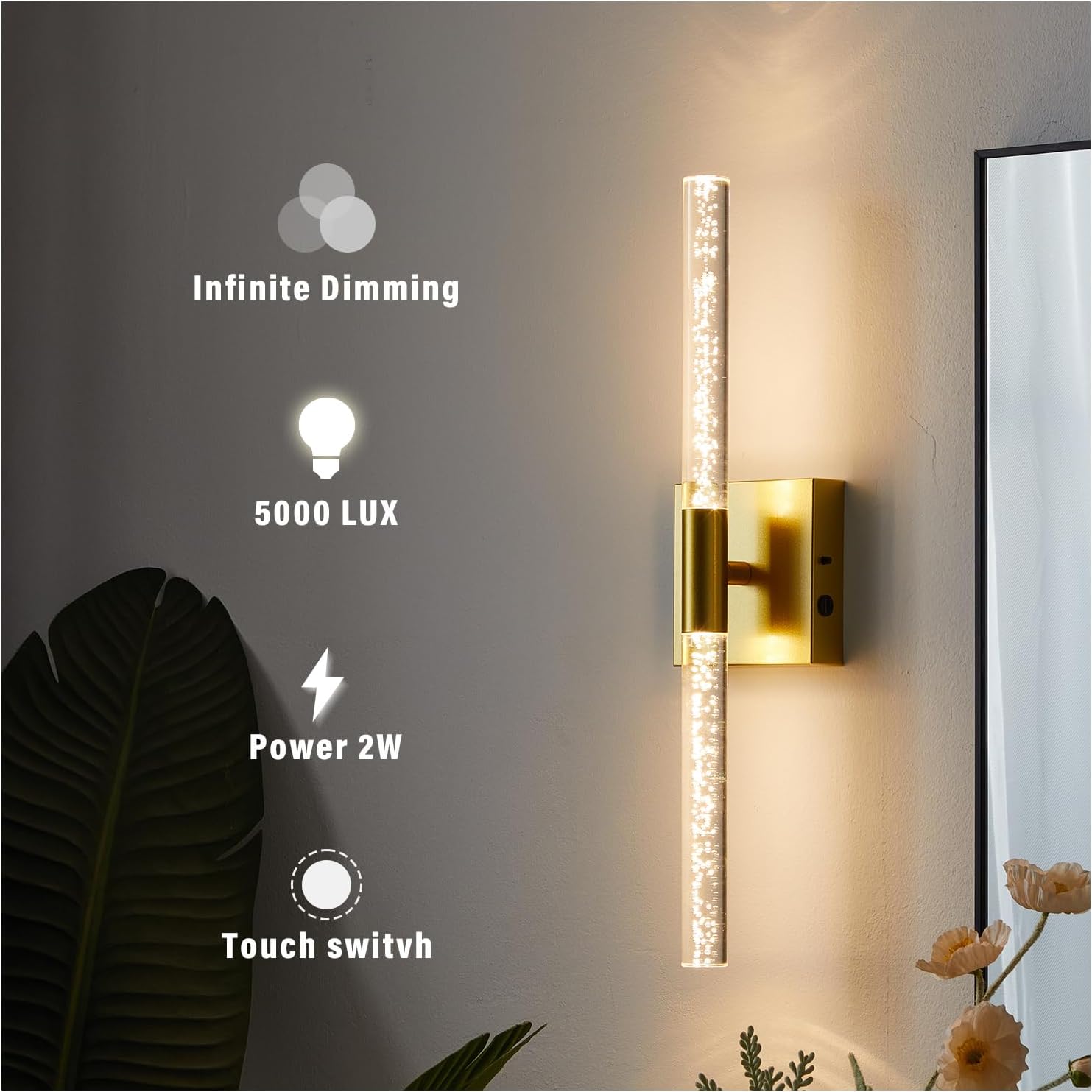 2pcs Wall Sconces Rechargeable, Indoor Battery Powered Wall Lighting with Remote Control, Wall Lamp Fixtures, Wall Room Decor, Dimmable LED Wall Lights for Bedroom Living Room Dining Room