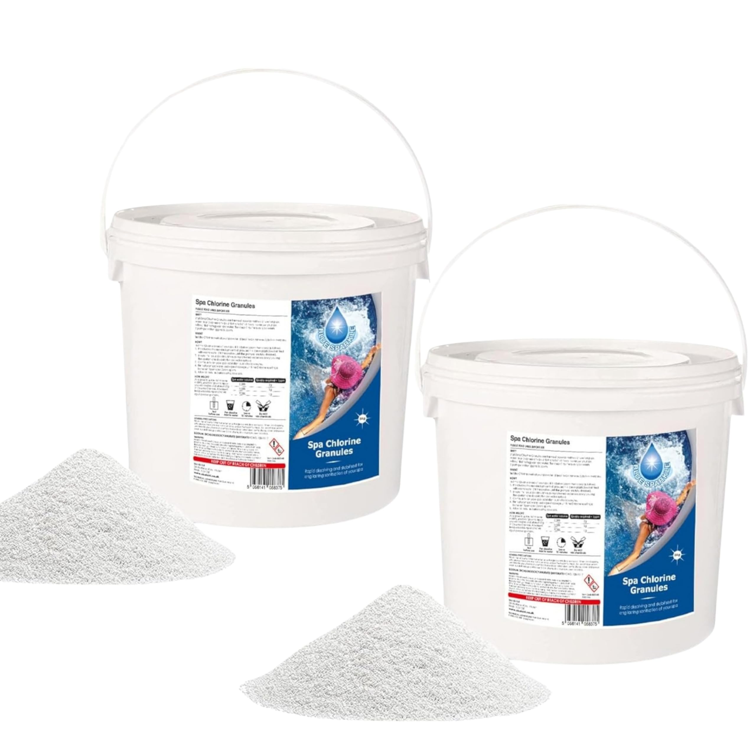 10 Kg Stabilised Chlorine Granules for Hot Tubs, Spas, Swimming Pools, Fast Dissolving for Rapid Water Disinfecting, Cleaning and Pool Water Treatment