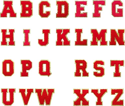 Miniatura 8 de Parches de letras de felpilla termo-adhesivas de 2.2", parches de letras de felpilla para ropa (1 juego de 26, azul)