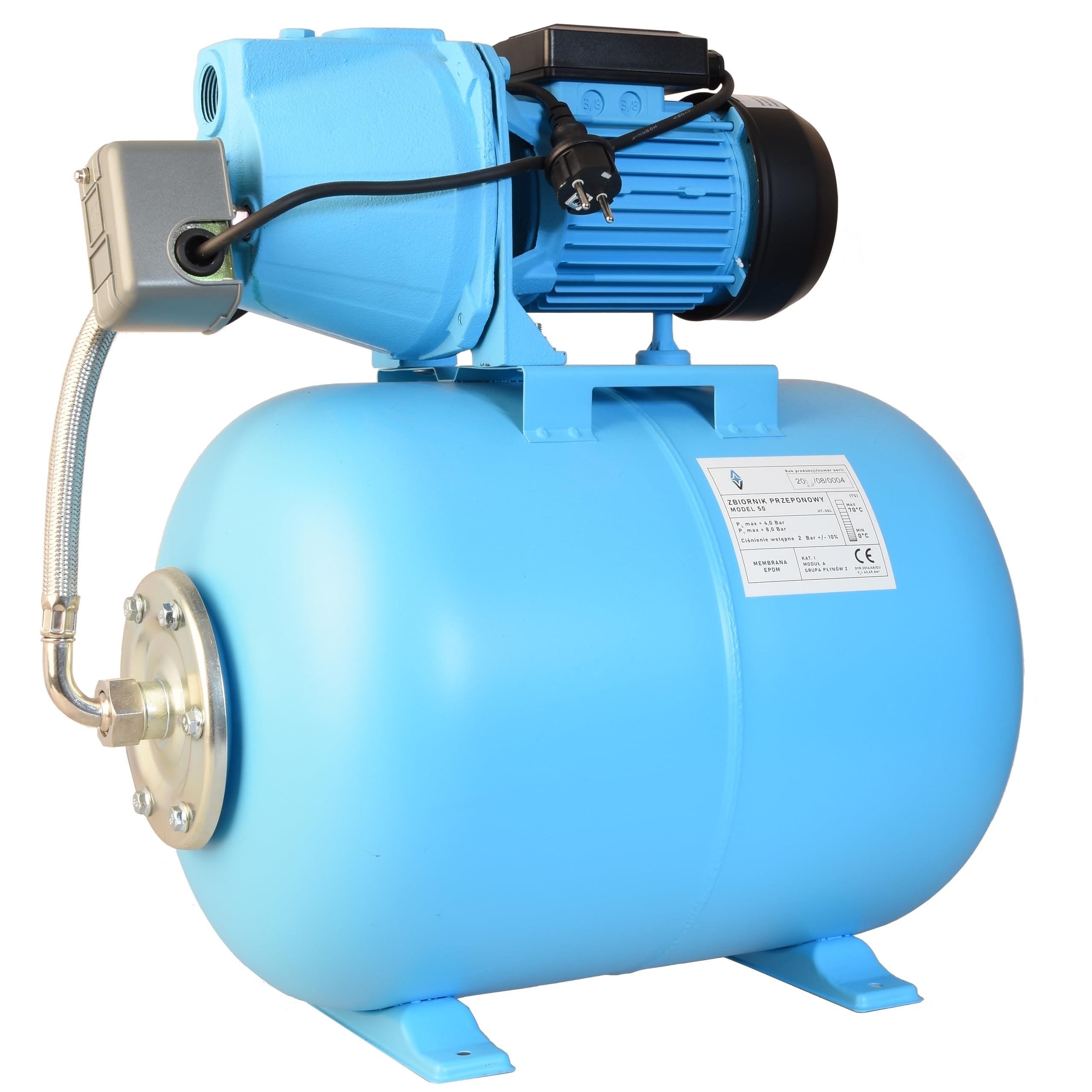 Kit idroforo per acqua da 50 l pompa idroforo SET 100S (750 W, 3000 l/h, sollevamento max. 42 m) Serbatoio a diaframma 50 L Accessori EFFICIENTI