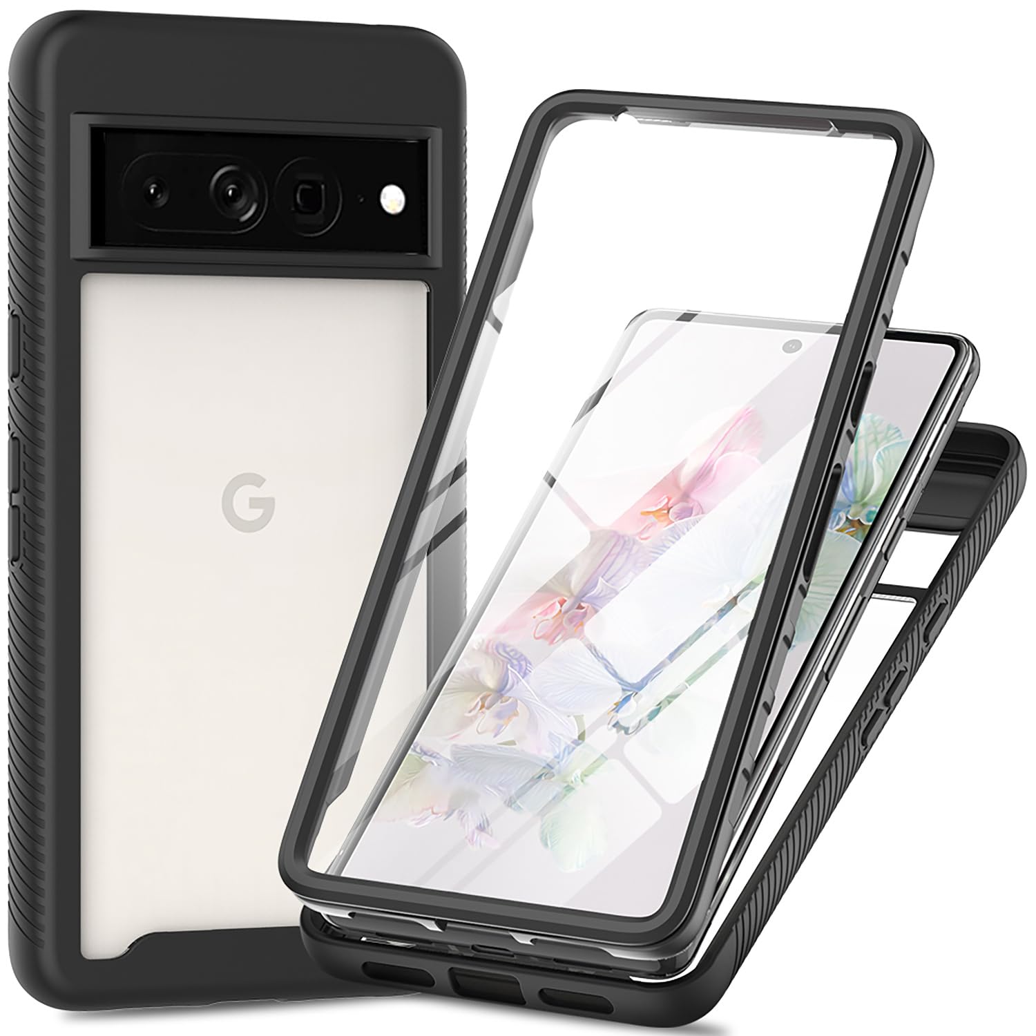 Google Pixel 7 Pro Funda Funda Google Pixel 9 SEAHAI Funda Para Google Pixel 7 Pro Estuche, Militar Carcasa De Silicona Ligera Delgado PC TPU Bumper Anti -caída Rubber Caso - Negro Google