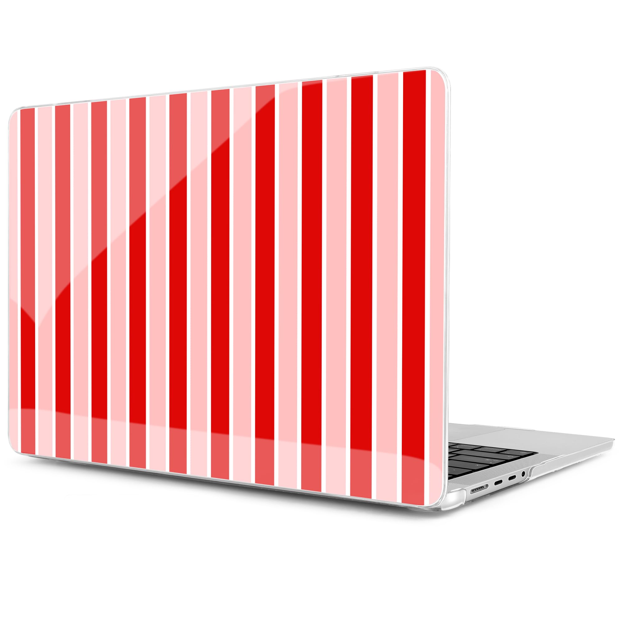 MEEgoodo Case for MacBook Pro 16 inch 2026 2024 2023 2021,Laptop Shell Compatible with M5 M4 M3 M2 M1 Pro/Max Chip,Fit Model A3429/A3428/A3403/A3186/A2991/A2780/A2485,Red&amp;White Stripe