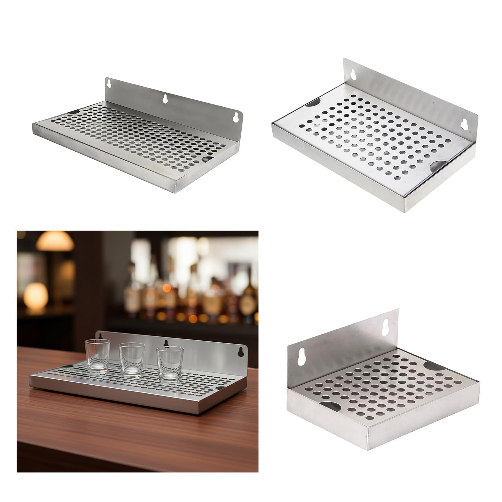 Bandeja de goteo de aceite multiusos de acero antioxidante para cocinar camareros con función antideslizante que garantiza en varios juegos de bandejas de licor para colgar en la pared