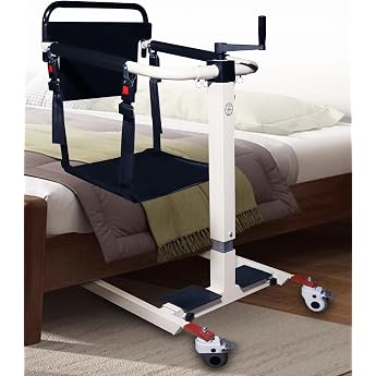 4 in 1 Patientenlift h hen-/breitenverstellbar Bettkommode Transferstuhl Lift tragbarer Lifthilfe Stuhllift Assistenzger te f r Senioren Rollstuhl zu Auto Transferger te
