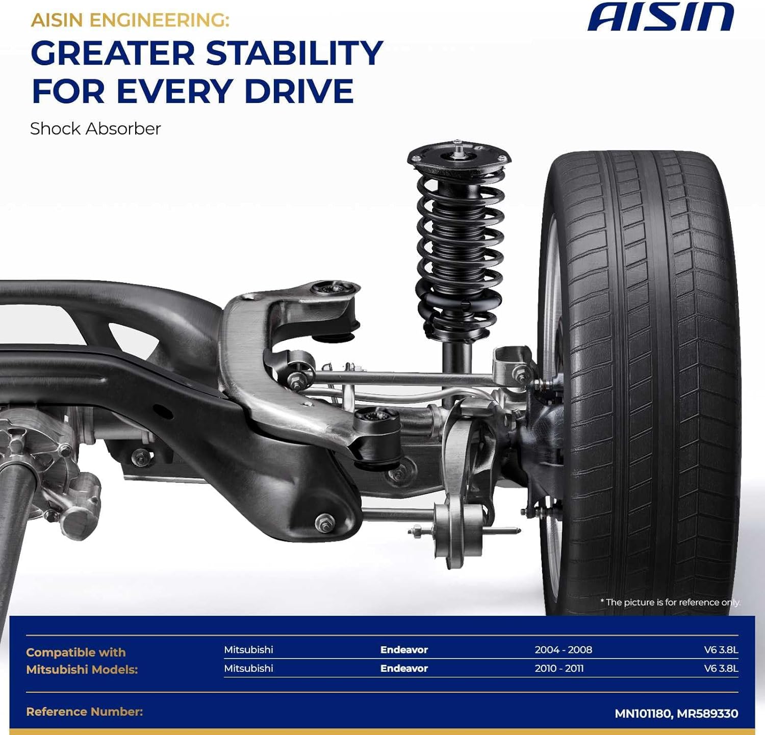 AISIN AFTERMARKET SABM-01408 Rear Struts Shock Absorbers - Compatible with Mitsubishi Endeavor 2004-2008&2010-2011 - Set of 2