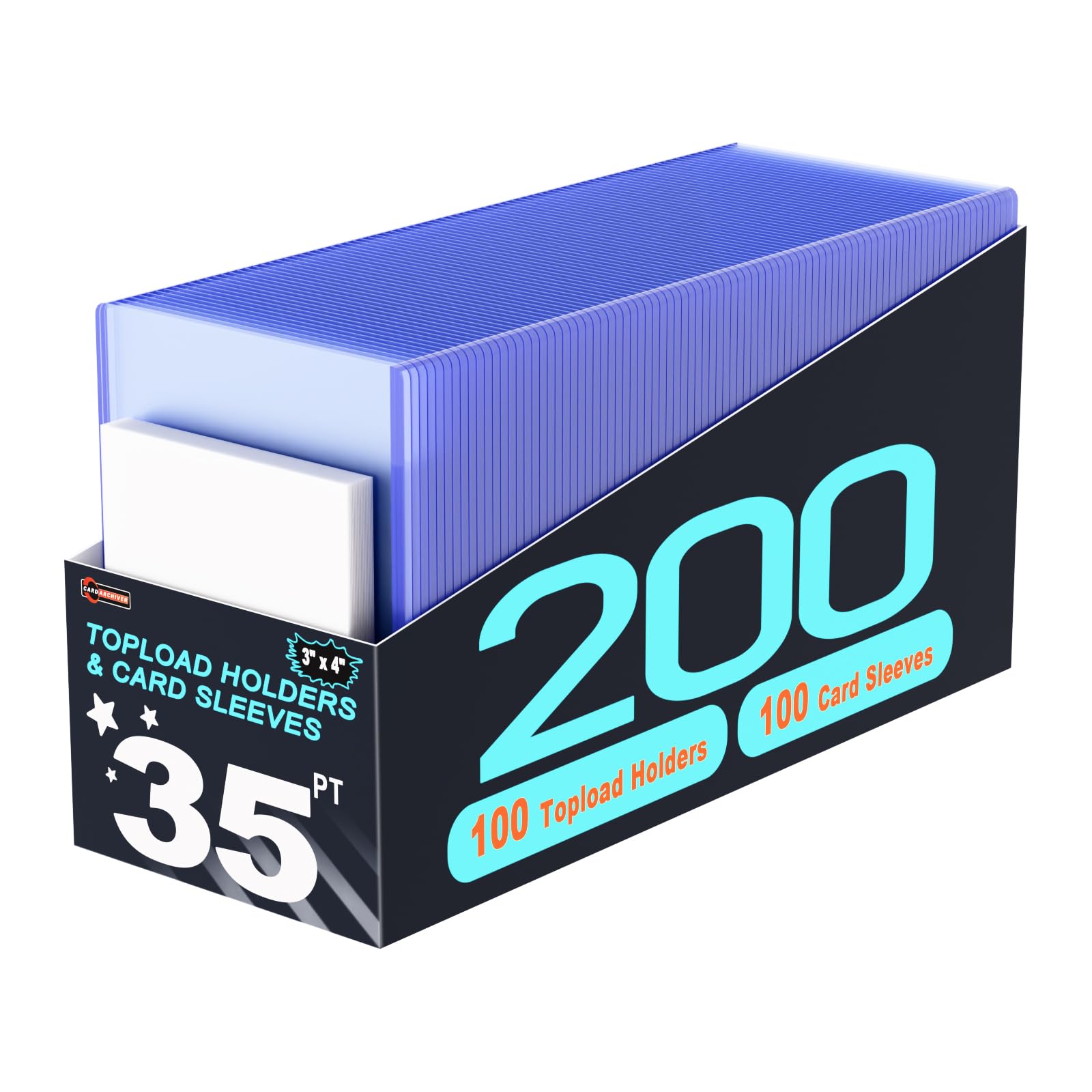 ★スリーブドンカード4コン付★最新リーダー★ 青ロックス Amazon.co.jp: 200ct カードスリーブ トップローダー カード用