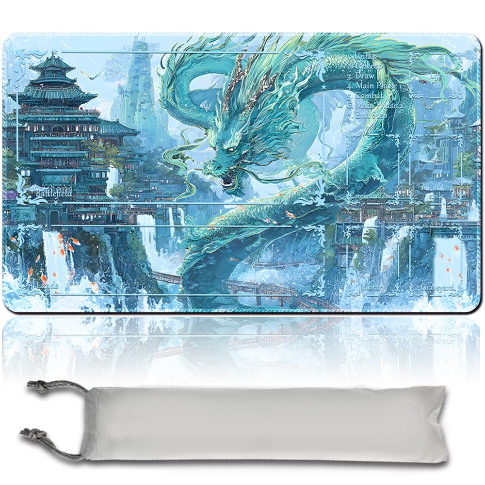 MTG Premium XXL Gaming Mat (60 x 35 cm) - High-Resolution Fantasy Design - Non-Slip Rubber Mat for TCG/CCG/MTG (with Zone, mtg50-2)