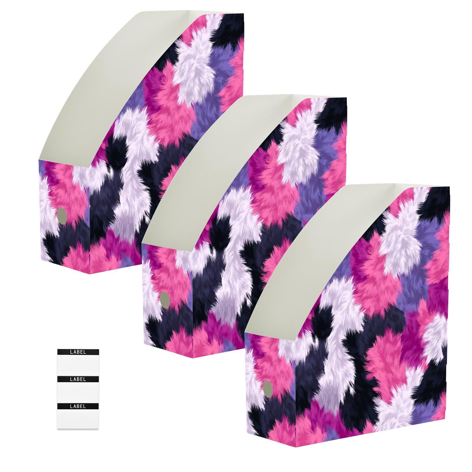 Boîtes de rangement pliables pour magazines : organiseur documents plastique rose bureau
