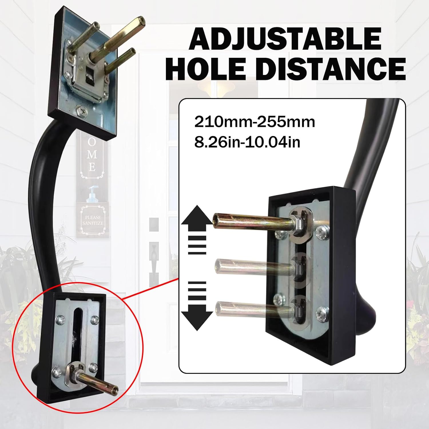 Double & Single Front Door Handle Set with Knob, Different Keys