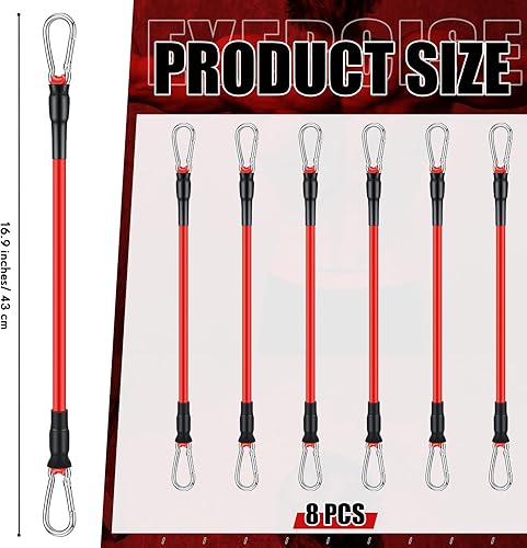 Vista 2 de Liliful 8 bandas de resistencia para entrenar bandas de ejercicio adicionales para equipo de entrenamiento de repuesto, correas elásticas
