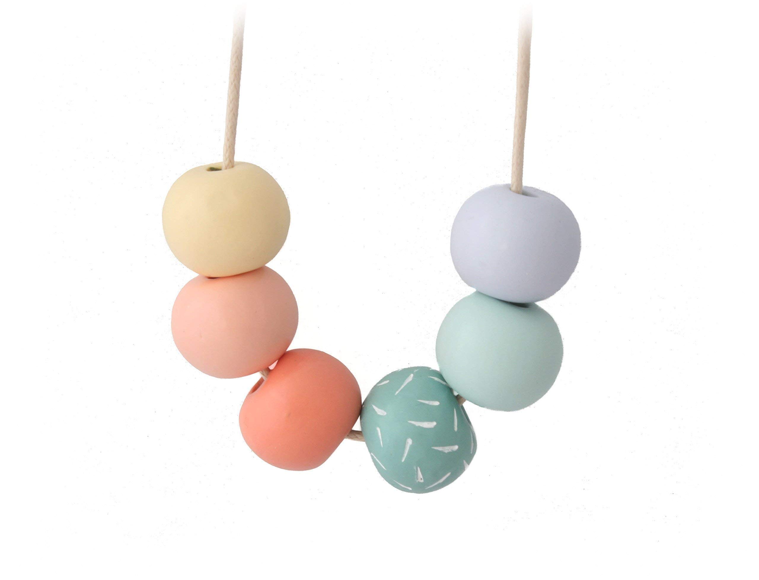 Colourful Bead Necklace for Women with Long Adjustable Cord, Modern Jewellery Gifts for Her