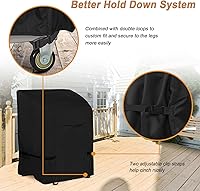 Vista 6 de NettyPro Funda para Barbacoa a Gas, Resistente al Agua, Impermeable de 32 Pulgadas, para Barbacoas de 2 Quemadores al Aire Libre, para Weber, Negro