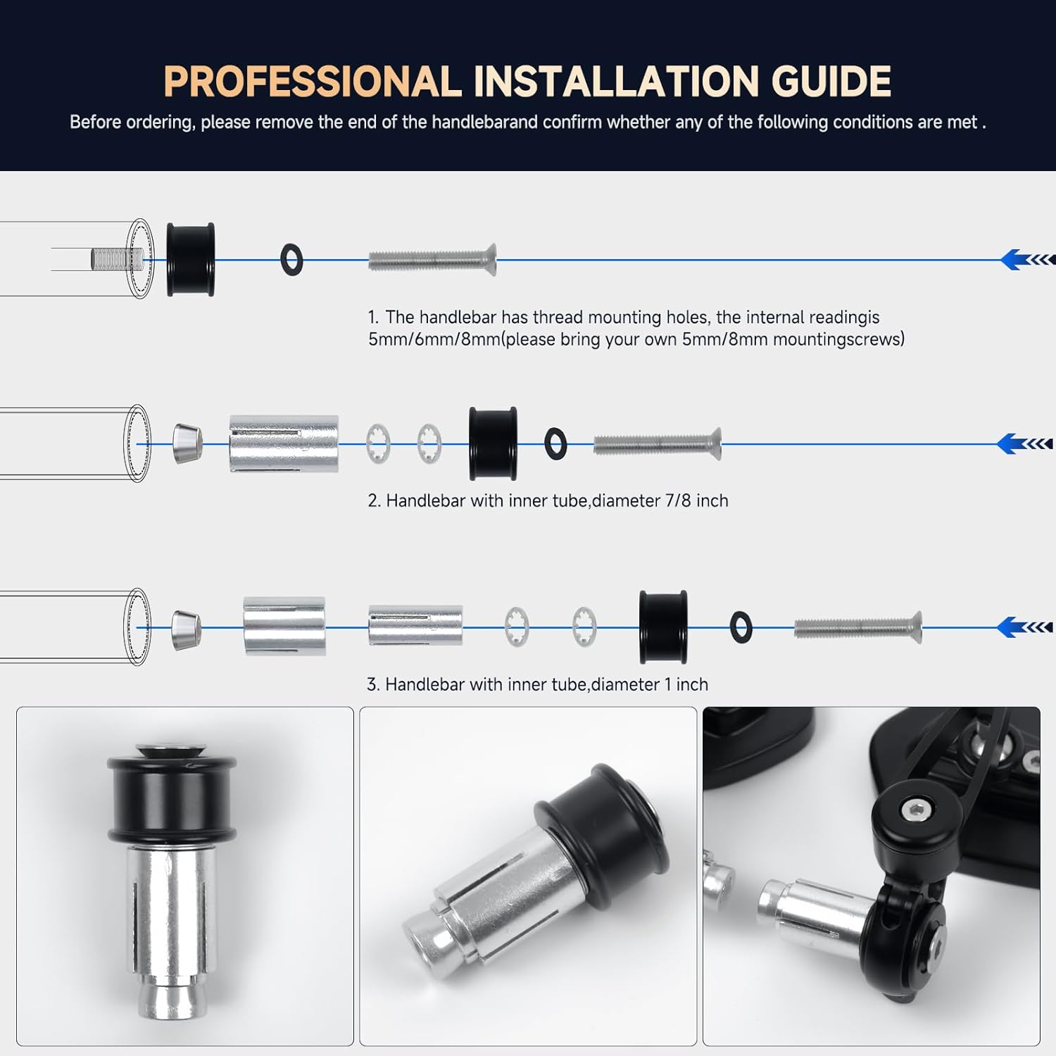 Motorcycle Bar End Mirrors - 7/8" (22mm) Adjustable Handlebar Rear View Mirrors Compatible With Honda GROM MSX125 CB500F Yamaha MT-03 MT-07 FZ-07 MT-09 MT-10 Kawasaki Z125 pro Z650 Z750 Z800 Z900