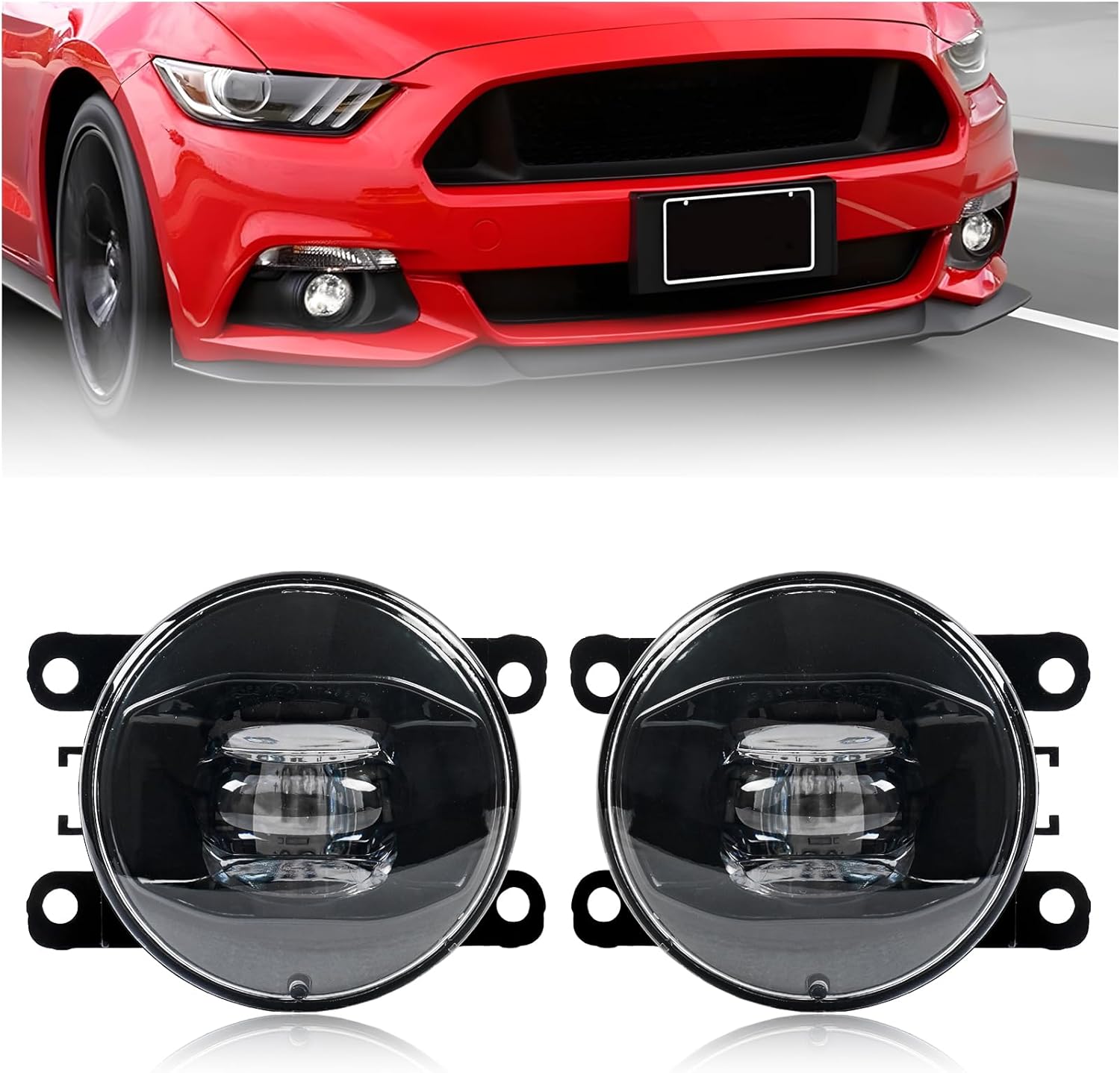 LED Fog Light Fit for Ford Mustang 2015 2016 2017,Front Bumper Driving Fog Lamps Assembly, Replacement FR3Z15200A, FR3Z-15200-A, FO2592234