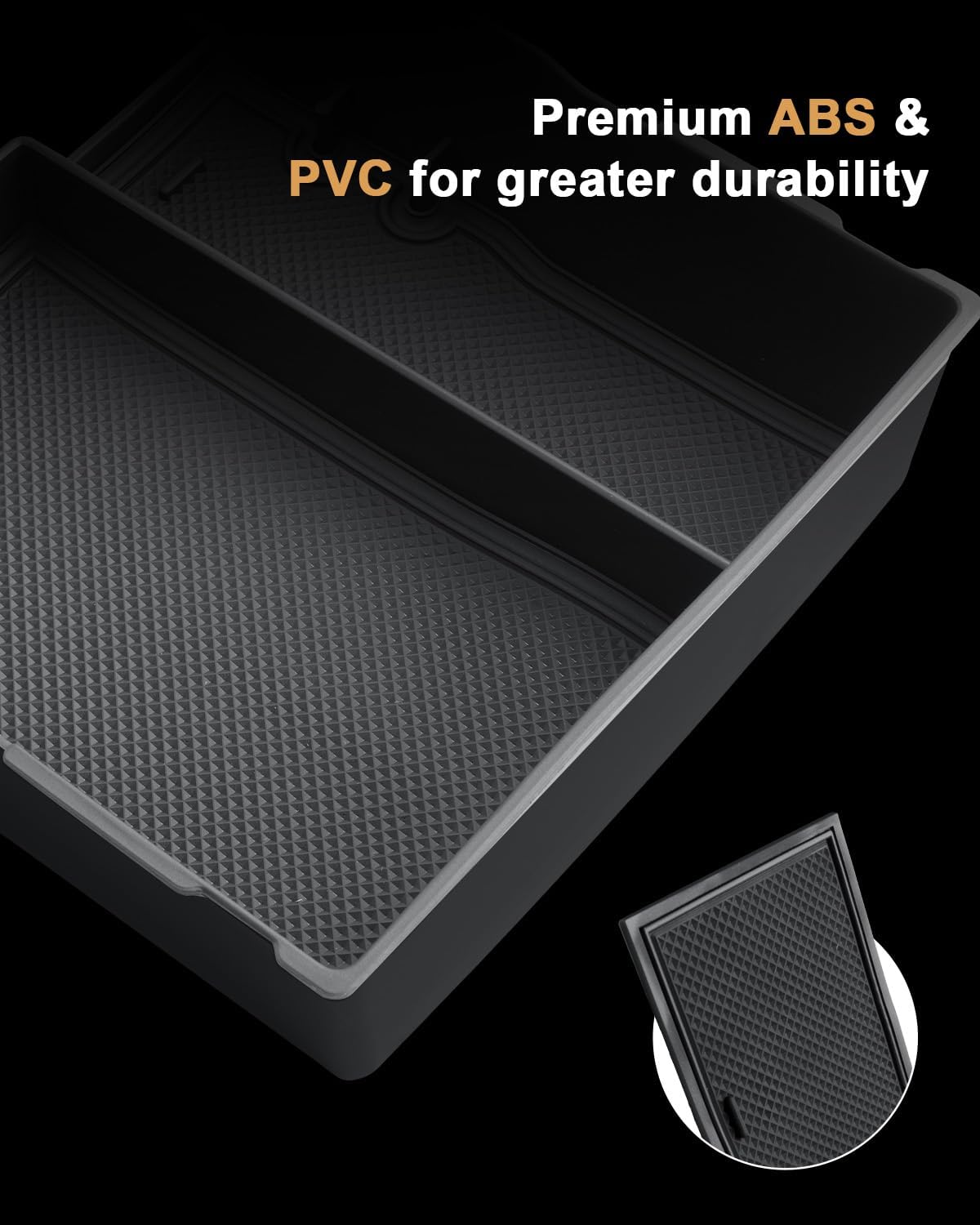 2025 Telluride Center Console Organizer - 3 Pcs Armrest Box Organizer Tray + TPE Center Console Cup Holder + TPE Armrest Box Cup Holder for 2020-2025 Kia Telluride Accessories - ABS Organizer