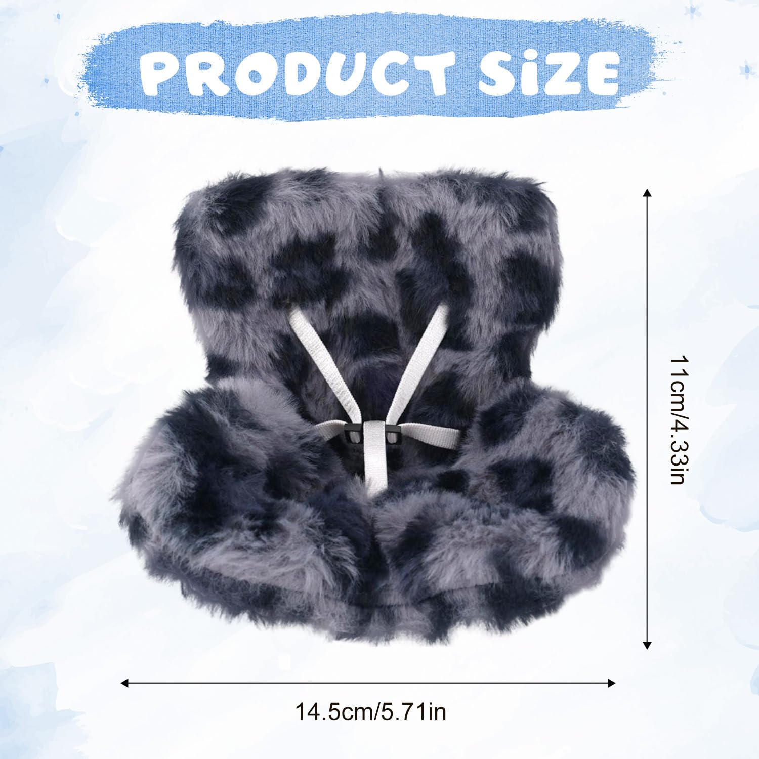 Car Seat for Dolls, Cute Safety Decorative Sofa with Soft Furry Cushion, Air Vent Clip Display Chair Stylish Car Desktop Decor for Blind Box Toys & Collectible Dolls (Blue Gray Leopard)
