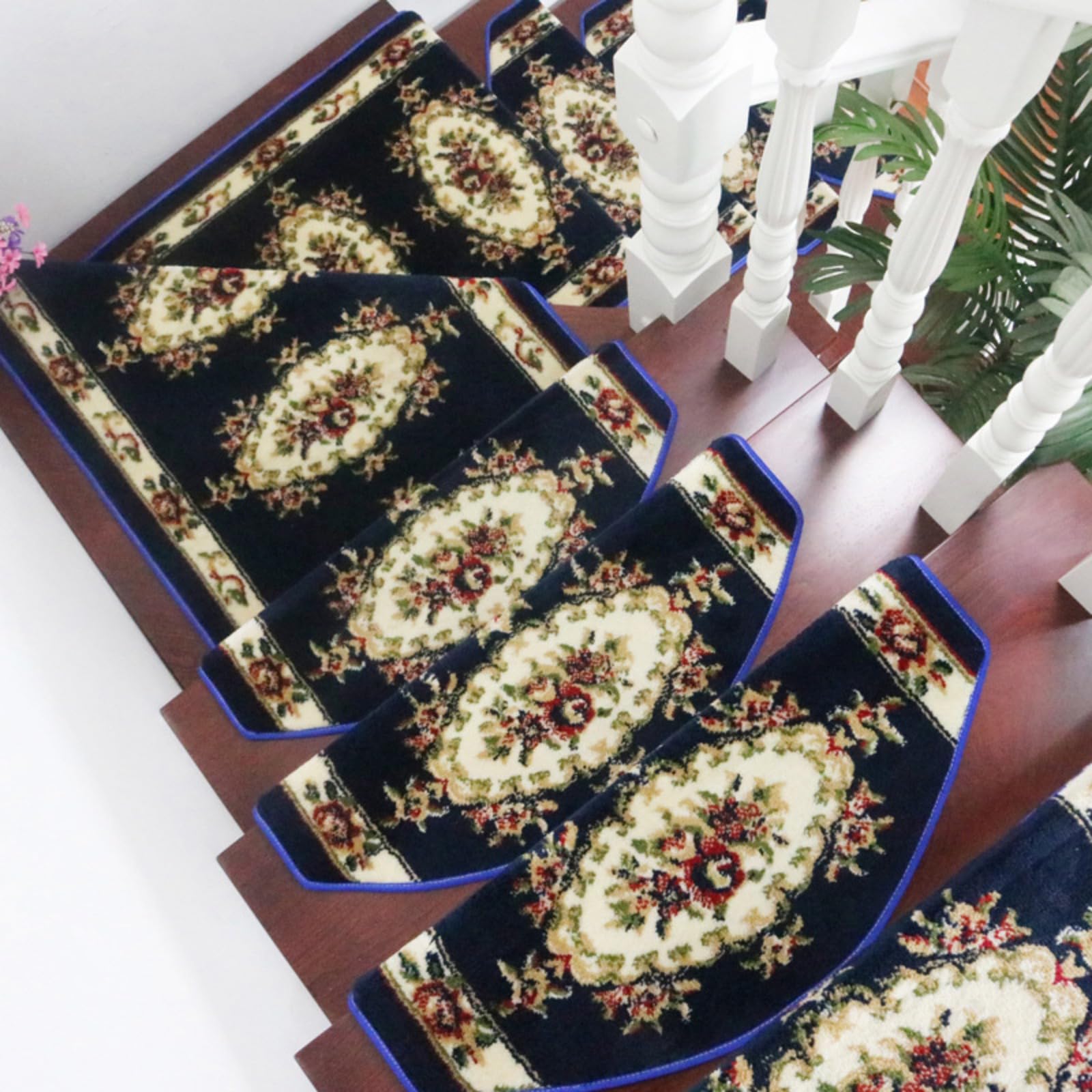Alfombrillas antideslizantes para escaleras interiores con reverso autoadhesivo de pelo mullido