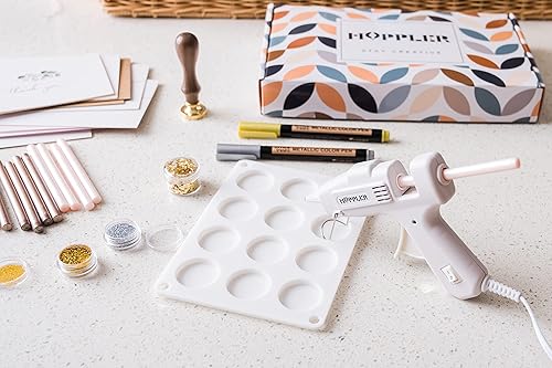 Miniatura 7 de Hoppler Kit de sellado de cera prémium con pistola de sellado, palos de cera, un sello de flores, molde de silicona de 12 cavidades y adiciones