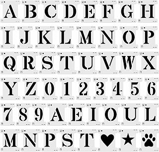 4 Inch Reusable Interlocking Letter Stencils for Painting DIY Crafts - 50 Pieces