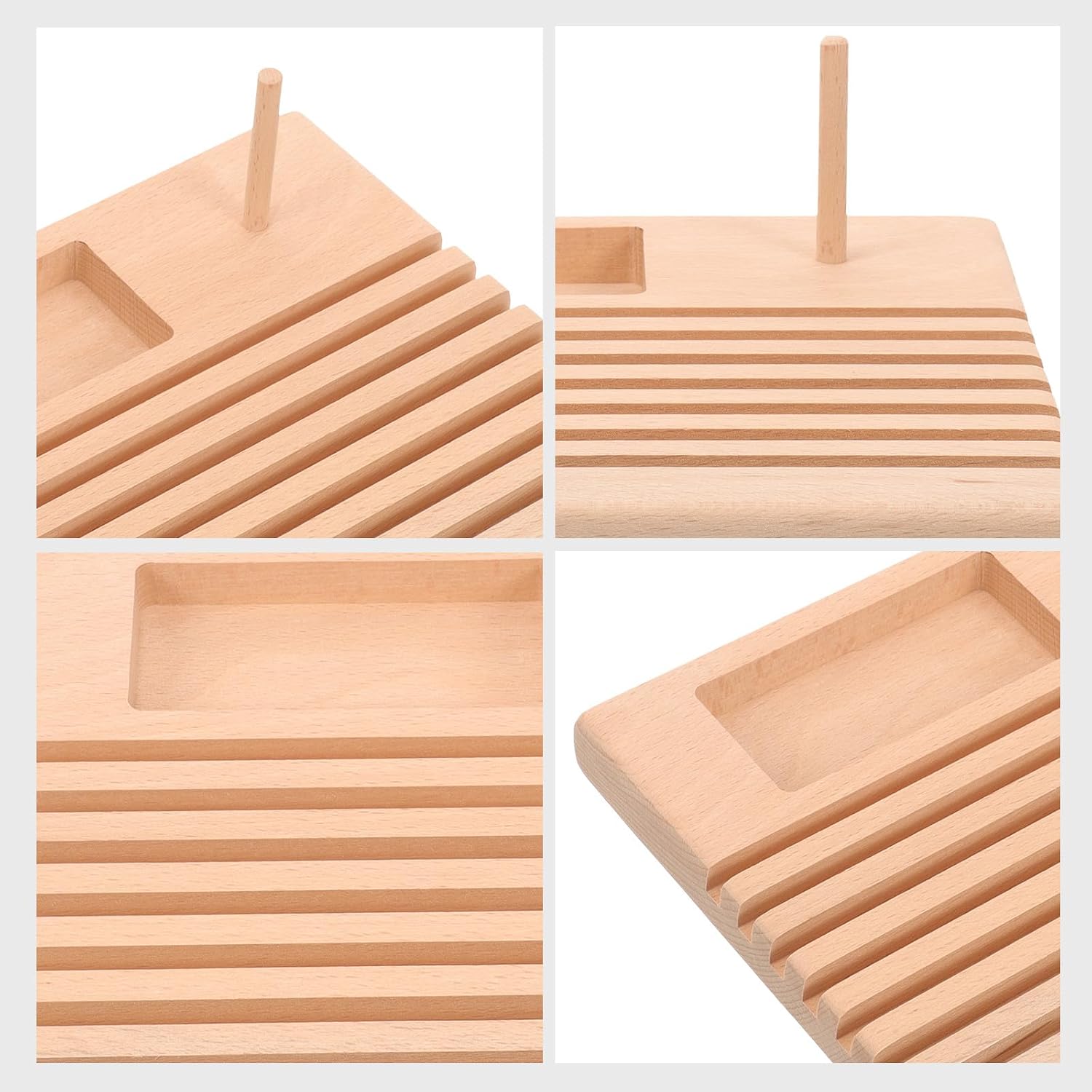 GLSTOY Wooden Spool Holder and Ruler Rack Beech Wood Thread Organizer for DIY Sewing and Quilting Tools Small Size Household Craft Storage image 5