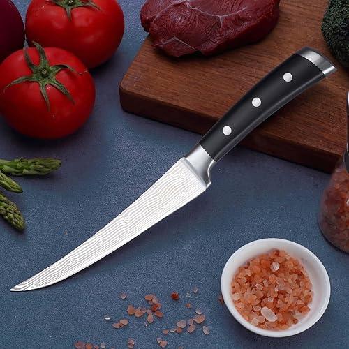 Miniatura 4 de Cuchillo deshuesador profesional de 6 pulgadas con caja de regalo, cuchillo deshuesador para cortar carne, cuchillo de deshuesado afilado para