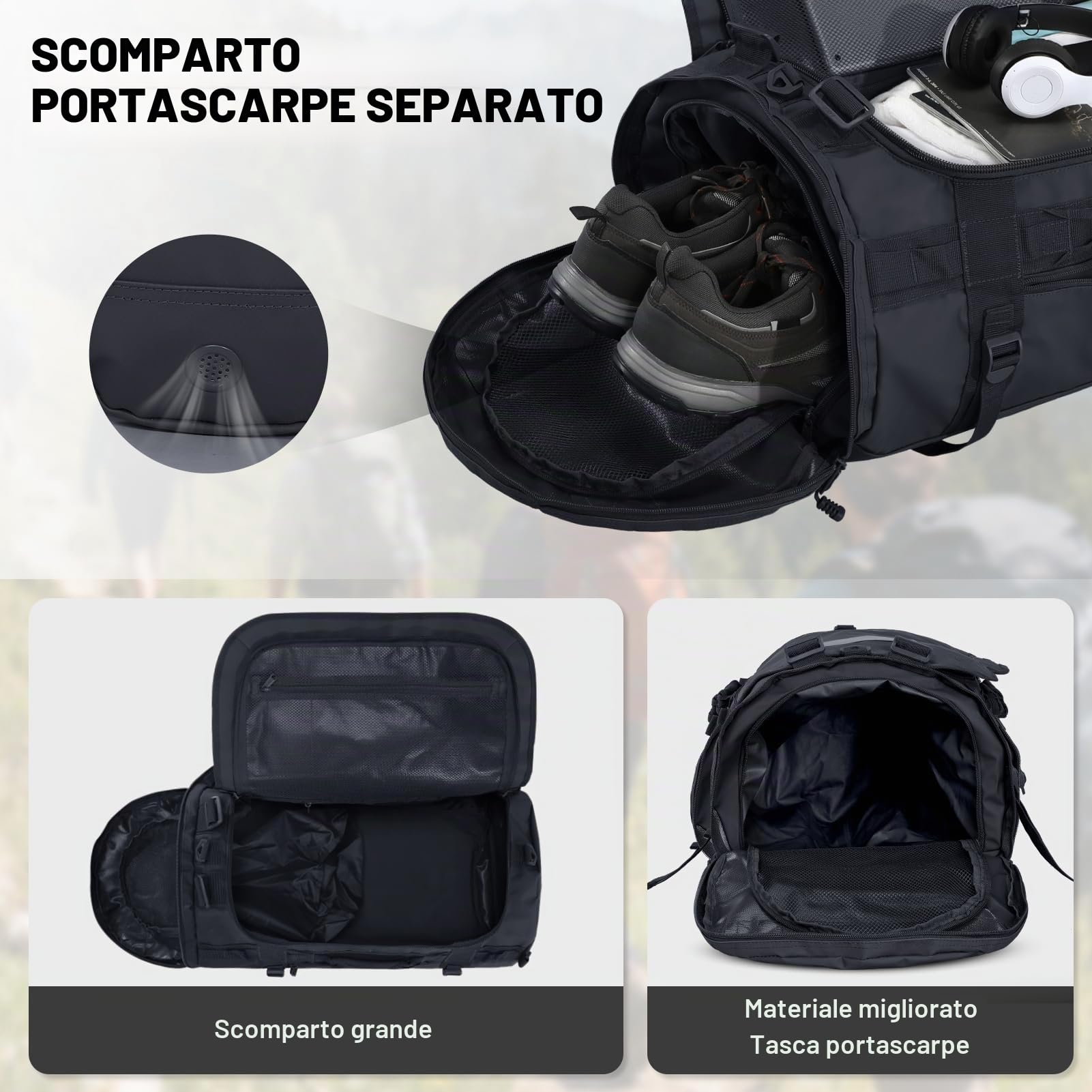 MIER Duffel Bag Backpack palestra Unisex - Adulto (Pacco da 1)