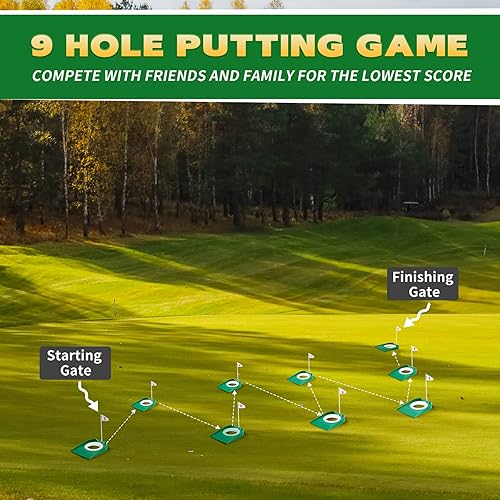 Miniatura 10 de Sotiff Paquete de 9 vasos de golf y bandera de plástico para entrenamiento de golf para interiores y exteriores, hombres y mujeres, accesorios de