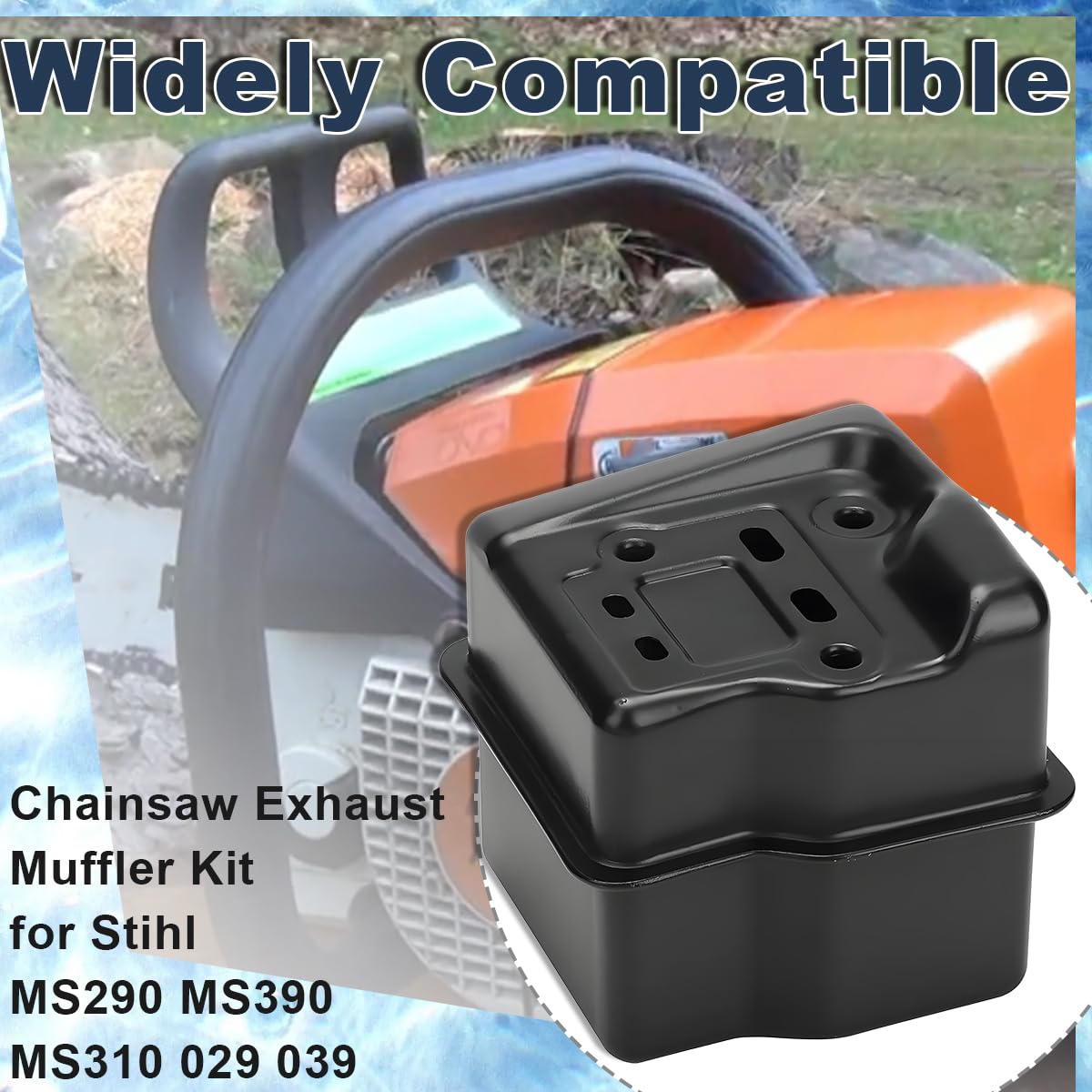 ZAMDOE MS290 Kit di Marmitta per STIHL MS290 MS390 MS310 029 039 Motosega, Silenziatore di Scarico Guarnizione, Supporto, Viti e Dadi Marmitta Accessorio 1127 040 0601, 11271400601