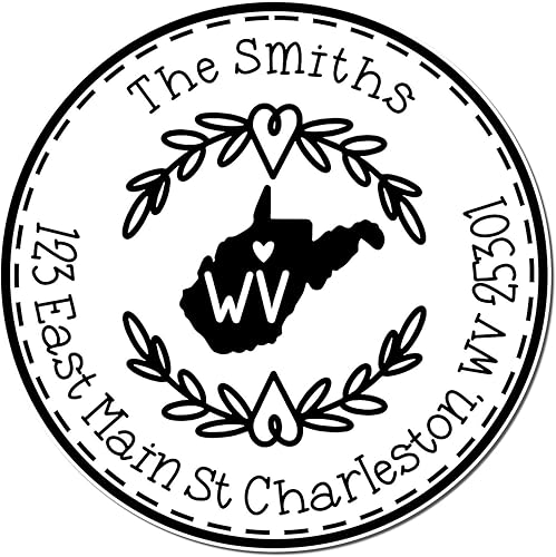 Miniatura 70 de Round State Love - Sello de dirección de devolución para Texas, uso con almohadilla de sello, mango de madera, sello de dirección de Texas