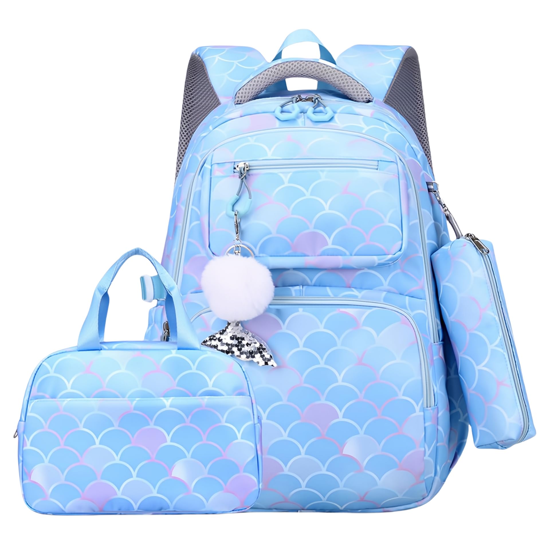VIDOSCLA Zaino scolastico per bambini e ragazze, borsa per libri per studenti elementari, borsa colorata per la scuola per ragazze, A07# Blu, L